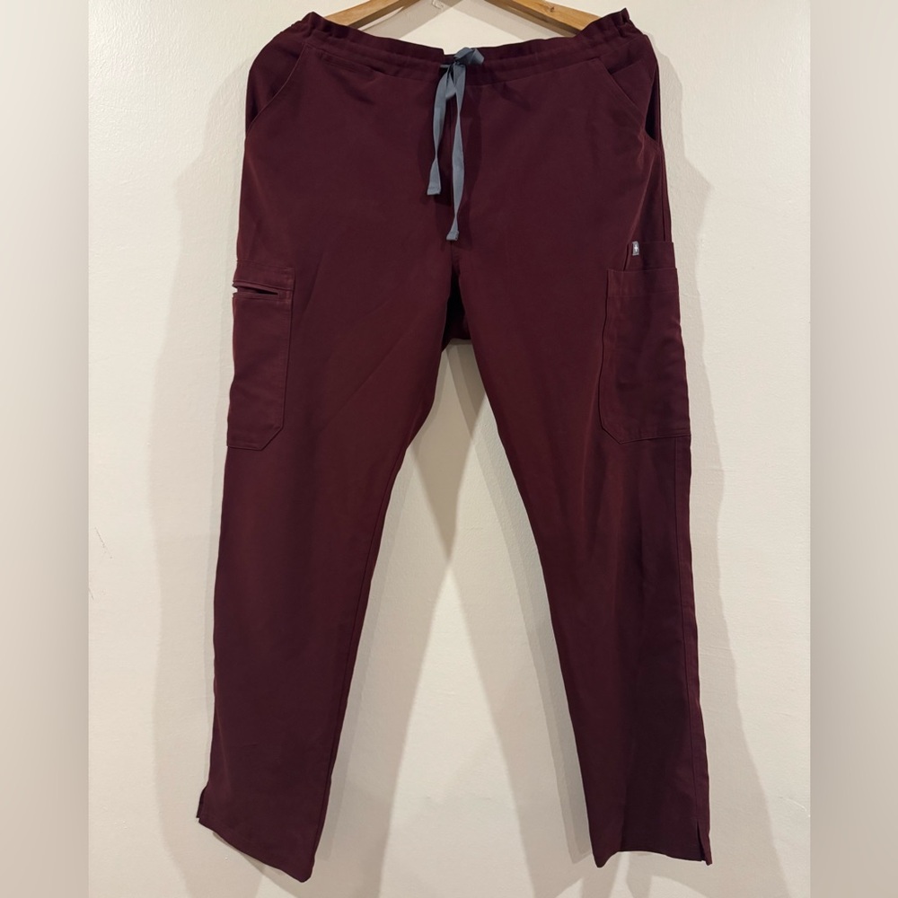 FIGS Yola Skinny Scrub Pants- Burgundy